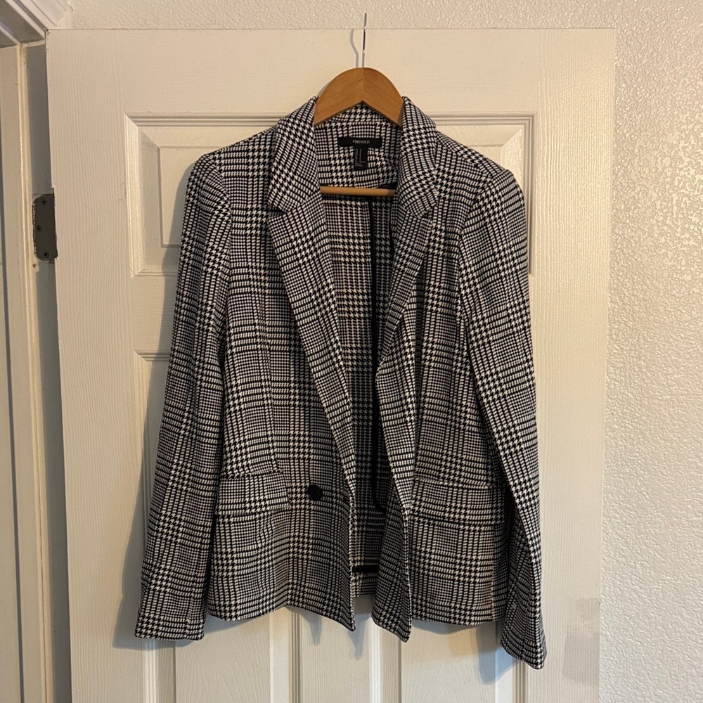Forever 21 Monochrome Checkered Blazer